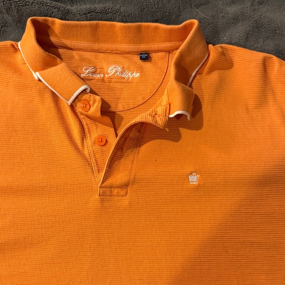 Louis Philippe Vibrant Orange Polo Shirt - Picture 4 of 5